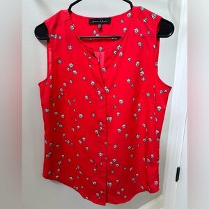 Red Hot Air Balloon Sleeveless Blouse